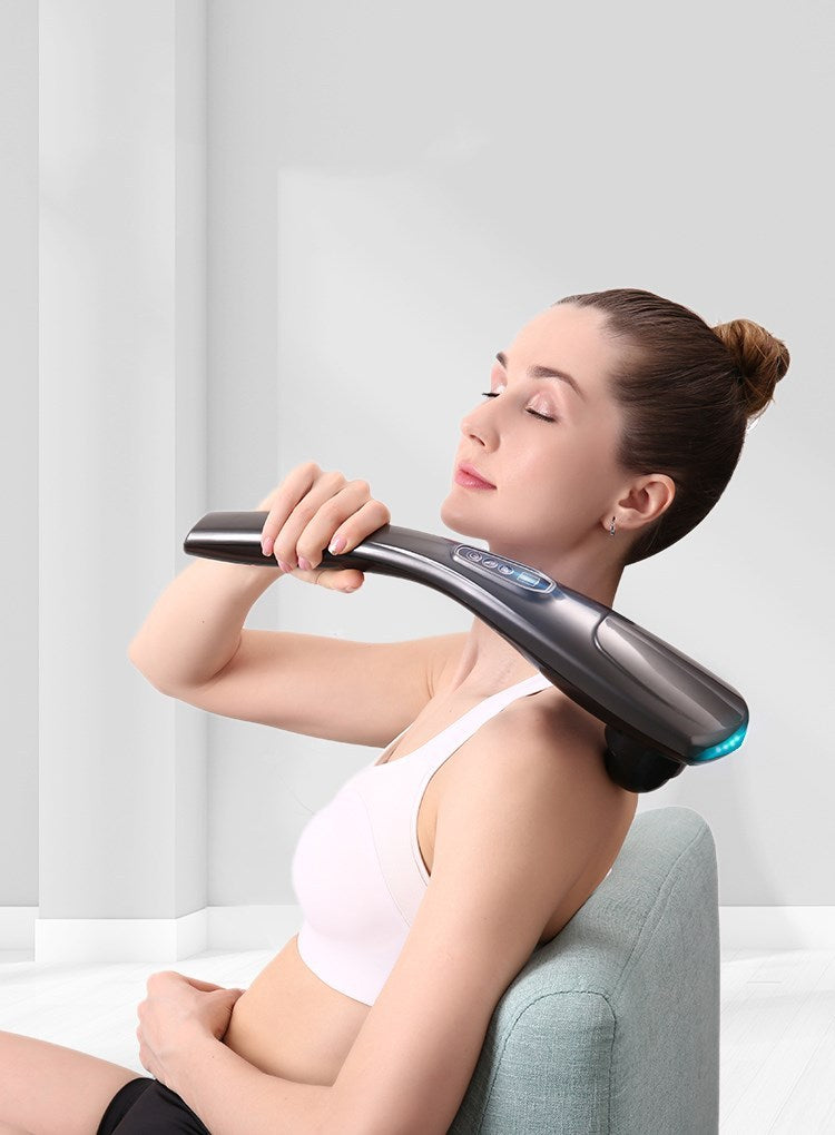 Hand-held cervical massager