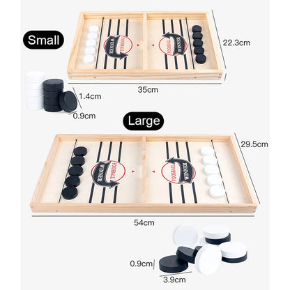 wooden Slingshot Puck Table Hockey Foosball Game in two sizes