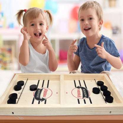 wooden Slingshot Puck Table Hockey Foosball Game in two sizes