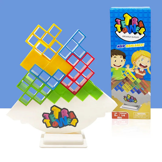 Tetra Tower Game Stacking Blocks Stack Building Blocks Balance Puzzle Board Assembly Bricks Educational Toys for Children Adults