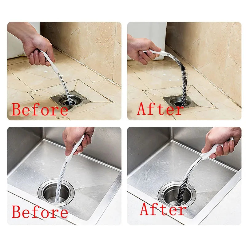 Pipe Dredging Brush Cleaning Bathroom and Kitchen plughole