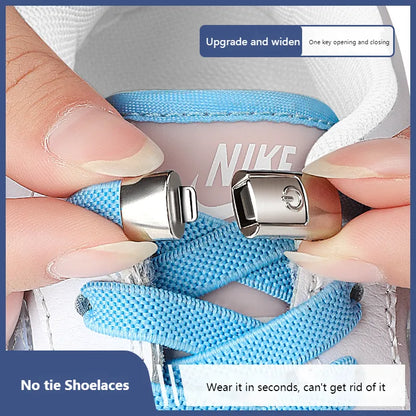 No Tie Shoelaces Press Lock system including shoe laces in different colors