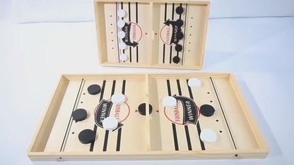 wooden Slingshot Puck Table Hockey Foosball Game in two sizes